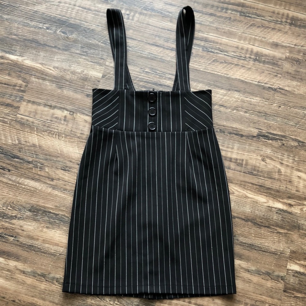 LIME black/white pinstripe dress
